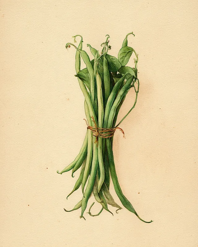 Akvarell av haricots verts