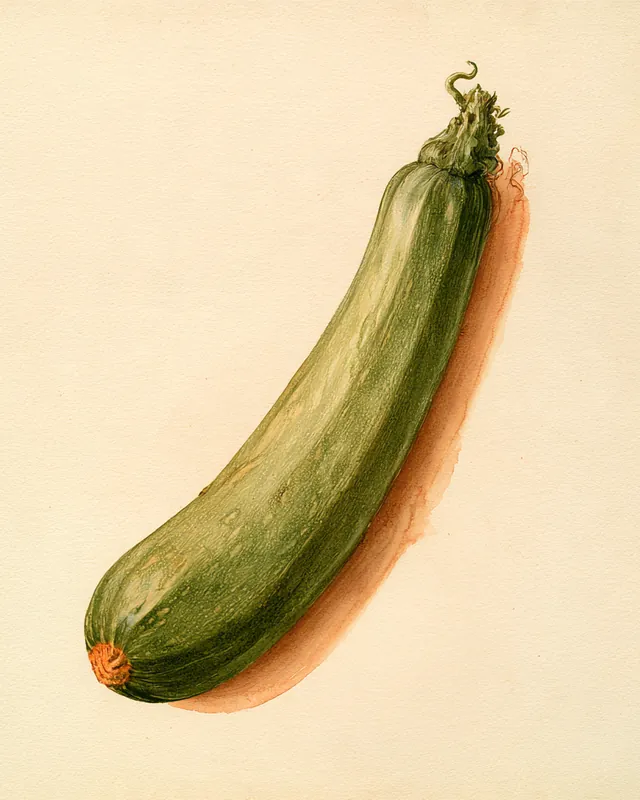 Akvarell av zucchini